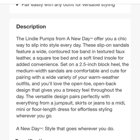 Women's Lindie Heels - A New
Day™ - Picture 7 of 7